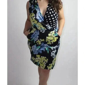 Women's Size 10 Slate &‎ Willow Mixed Print Dress With Pockets
